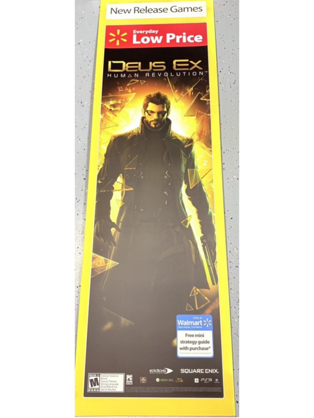 Deus Ex Human Revolution Store Display Poster 16x57 Square Enix Eidos Mint